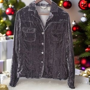 J. Jill crushed brown velvet jacket Woman’s Size 10